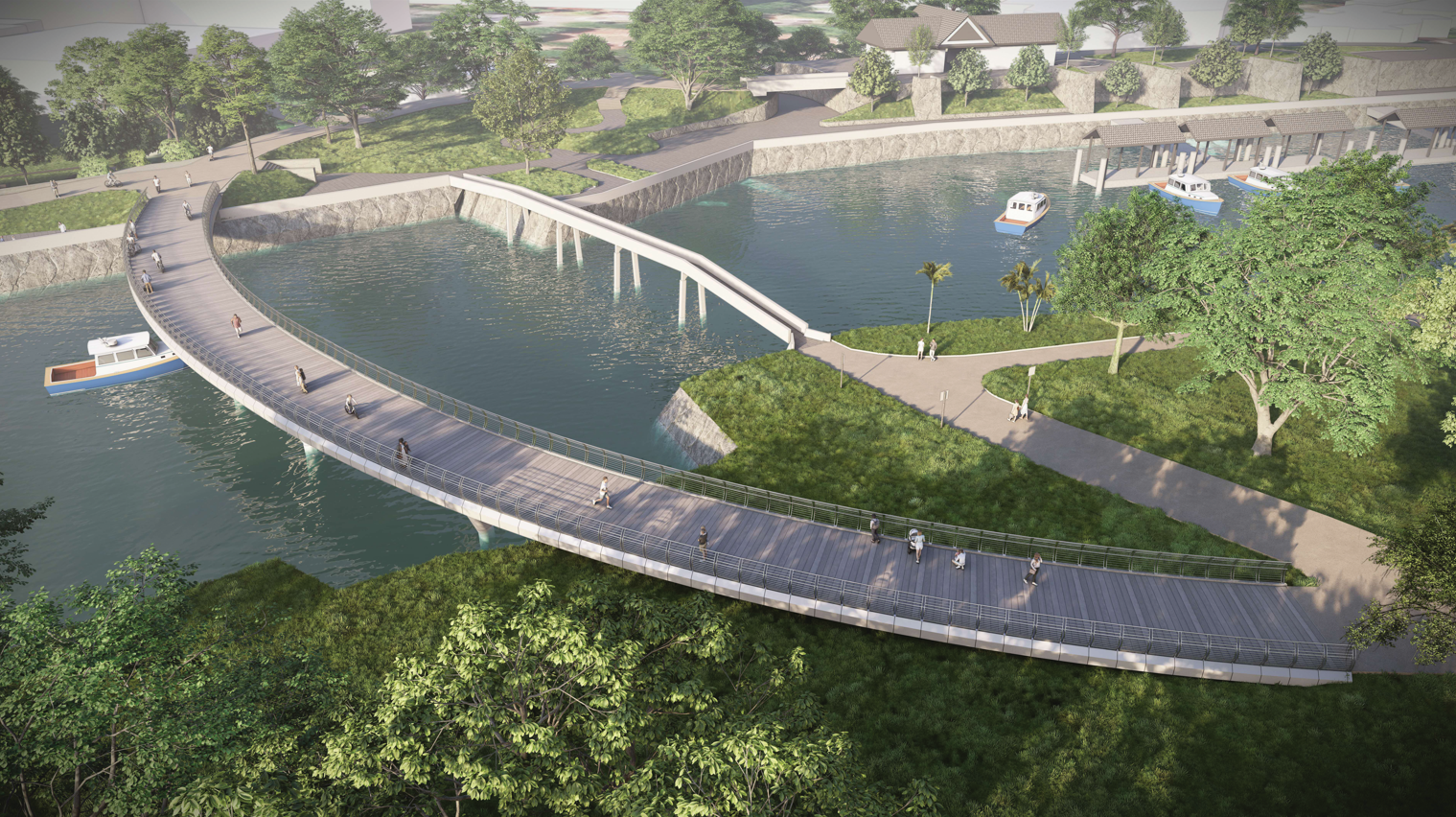 Artist impression of future bridge at Changi Point